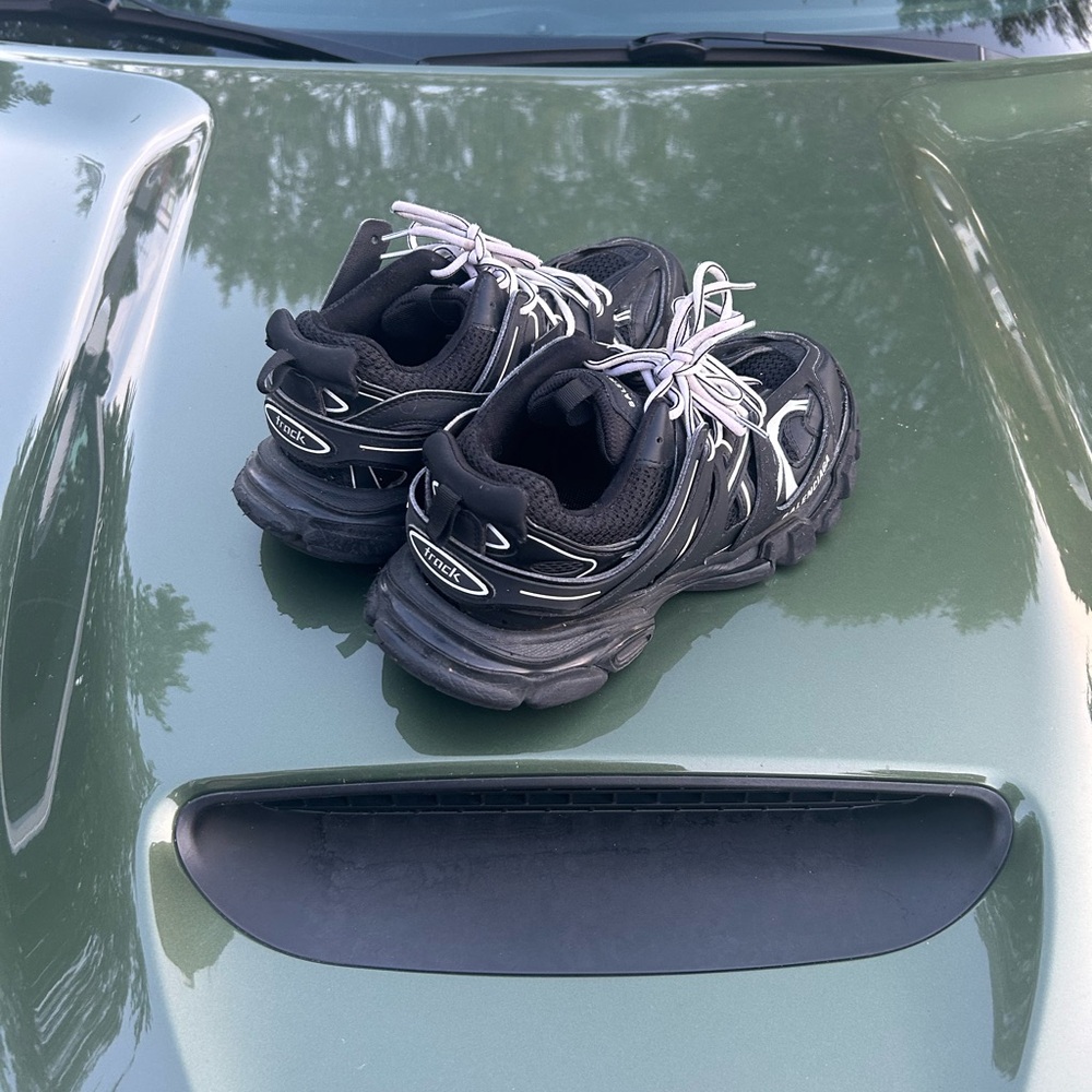 Balenciaga Black and White track runners